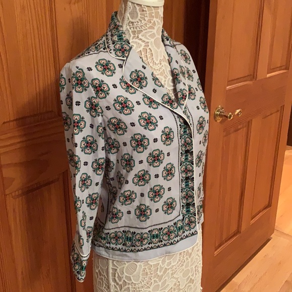 NWOT Sandro Satin Patterned Blouse - Picture 4 of 7